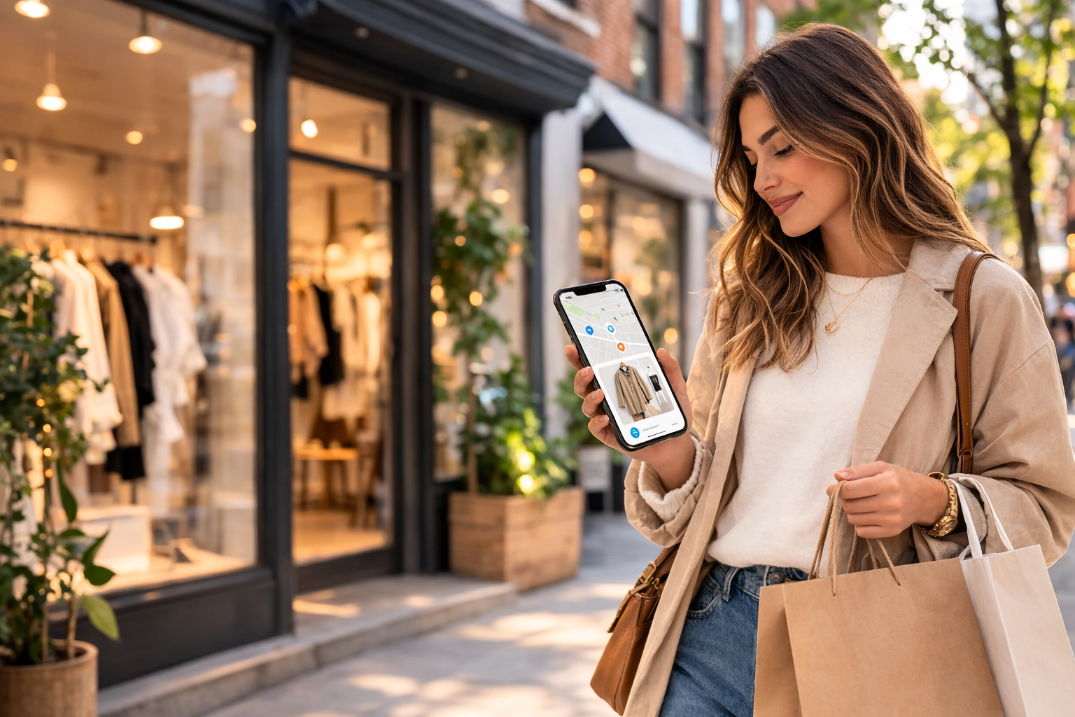Shoppers in a retail store